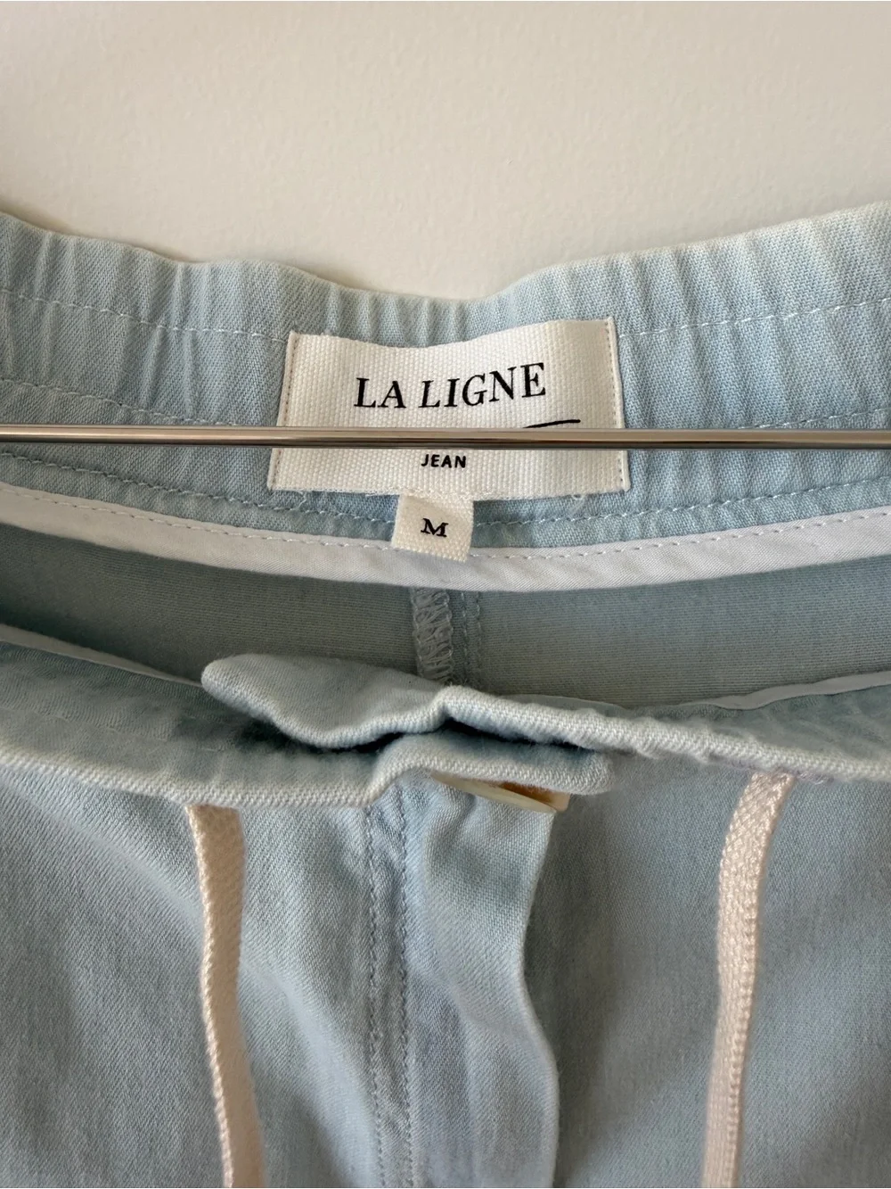 La Ligne_ Dorian Cotton Chambray Barrel Leg Pants, M, like new - Picture 9 of 9